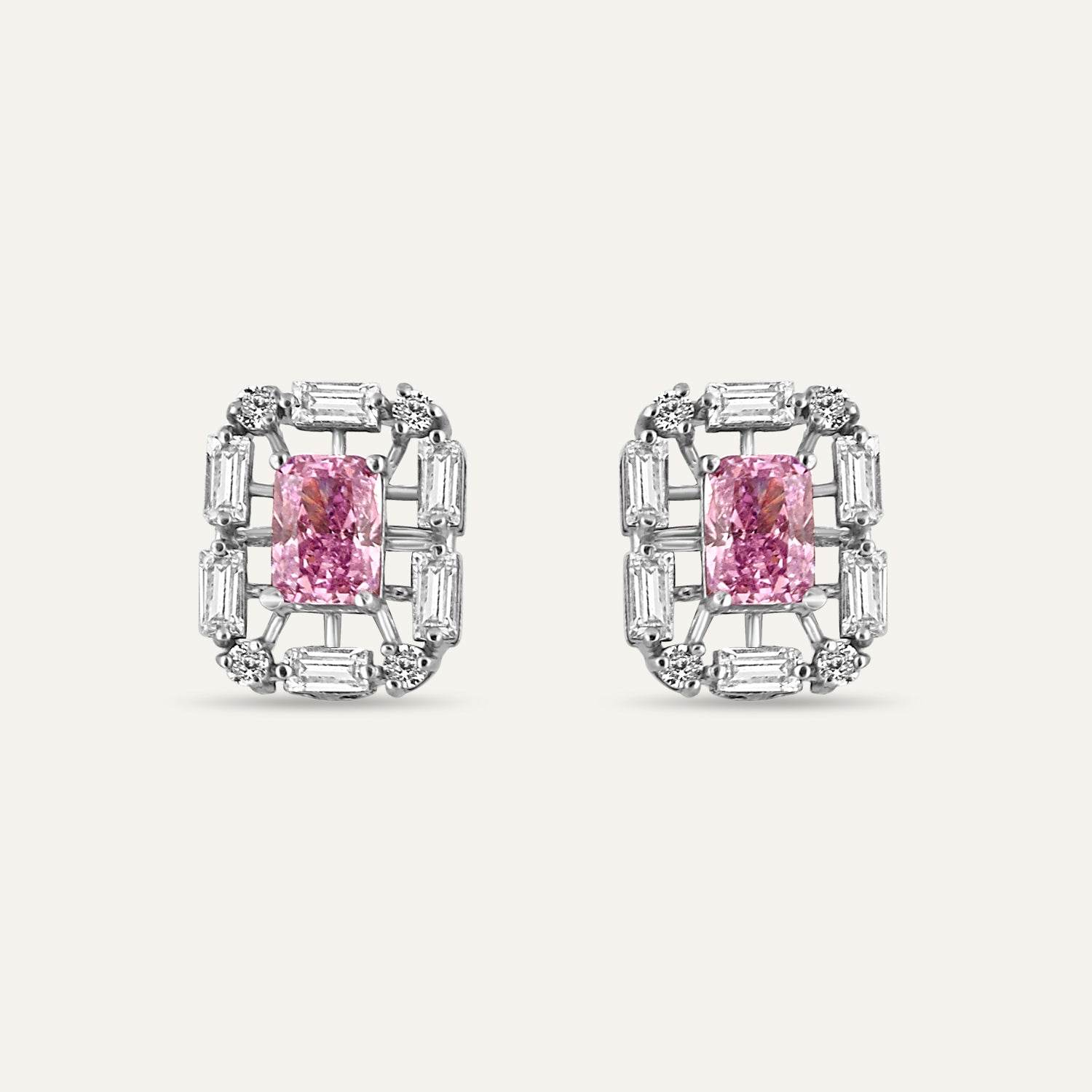 Mirana Free Size Spinel Pink Earrings - hypoallergenic jewelry